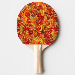 Glittery Fall Maple Leaves Ping Pong Paddle