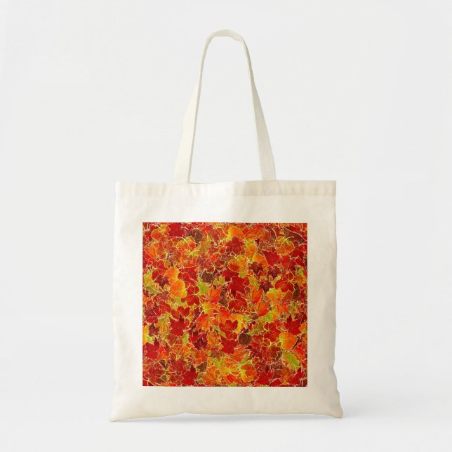 Glittery Fall Maple Leaves Tote Bag (Front)