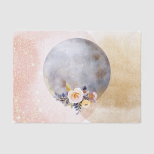 Glittery Full Moon Decoupage Tissue Paper