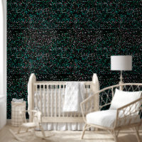 Glittery Galaxy Patterns Black Multicolor Trendy
