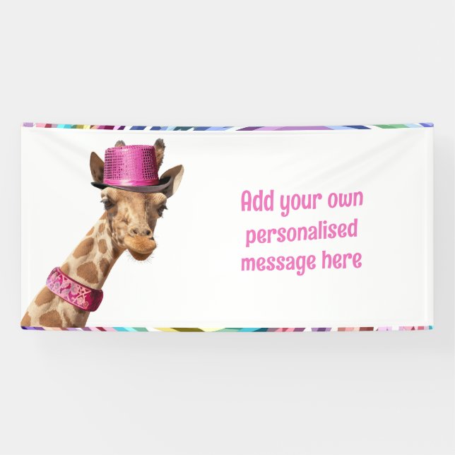 Glittery giraffe banner (Horizontal)