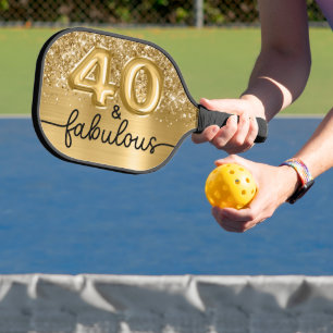 Glittery Gold 40 and Fabulous Pickleball Paddle