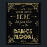 glittery gold and black dance floor wedding sign<br><div class="desc">glitter sign dance sign ideal for parties and wedding</div>