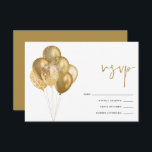 Glittery Gold Balloons 60th Birthday Party RSVP Card<br><div class="desc">Glittery Gold Balloons 60th Birthday Party.  To coordinate with the invitations in this collection,  a bunch of Balloons in a hades of gold with a touch of faux glitter are to the left and RSVP is set in a modern handwriting style.</div>