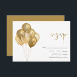Glittery Gold Balloons 60th Birthday Party RSVP Card<br><div class="desc">Glittery Gold Balloons 60th Birthday Party.  To coordinate with the invitations in this collection,  a bunch of Balloons in a hades of gold with a touch of faux glitter are to the left and RSVP is set in a modern handwriting style.</div>