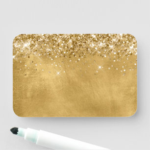 Glittery Gold Blank Name Tag