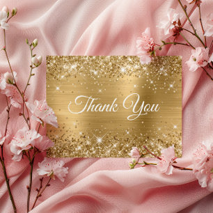 Glittery Gold Foil 70th Birthday Thank You Postcard