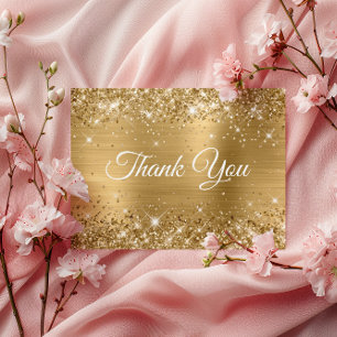 Glittery Gold Foil 90th Birthday Thank You Postcard