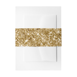Glittery Gold Foil Digital Art Invitation Belly Band