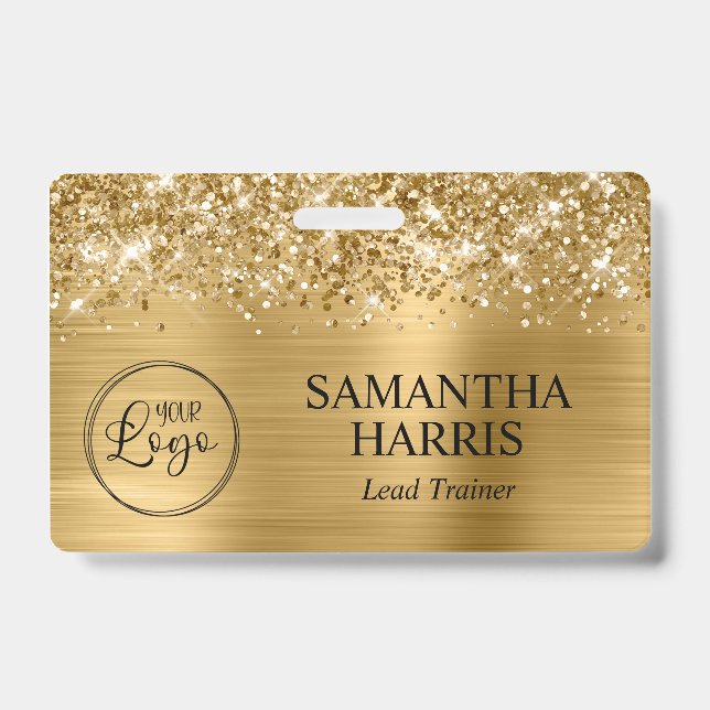 Glittery Gold Foil Logo ID Badge (Front)