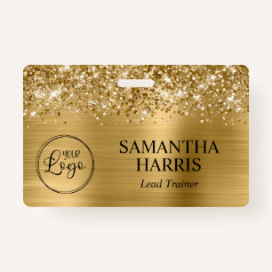 Glittery Gold Foil Logo ID Badge