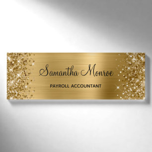 Glittery Gold Foil Name Tag