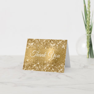 Glittery Gold Foil Thank You Card