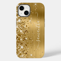 Glittery Gold Glam Girly Swash Signature