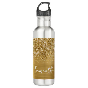 Glittery Gold Glam Name 710 Ml Water Bottle