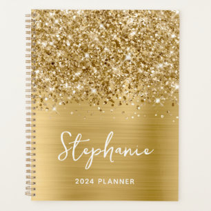 Glittery Gold Glam Personalised 2024 Planner