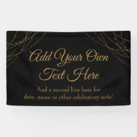 Glittery Gold Light Strings Add Your Own Text