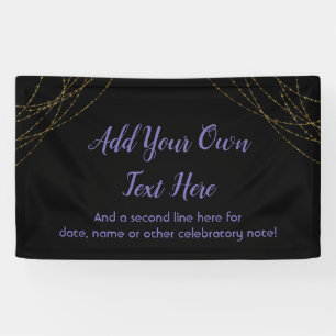 Glittery Gold Light Strings Add Your Own Text Banner