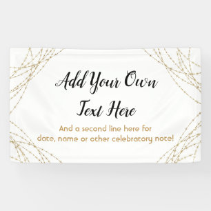 Glittery Gold Light Strings Add Your Own Text Banner