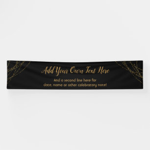 Glittery Gold Light Strings Add Your Own Text Banner