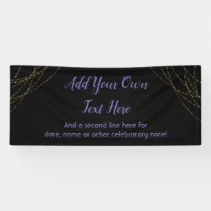 Glittery Gold Light Strings Add Your Own Text Banner