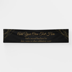 Glittery Gold Light Strings Add Your Own Text Banner