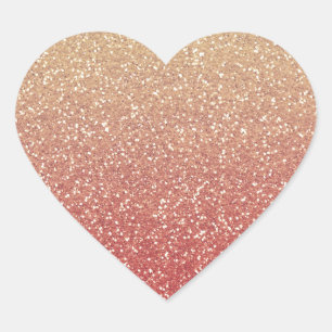 Glittery Gold Melon Heart Sticker