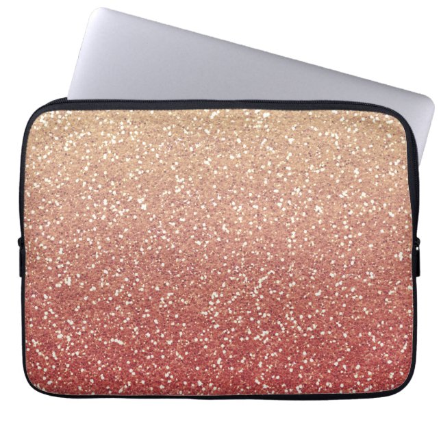 Glittery Gold Melon Laptop Sleeve (Front)