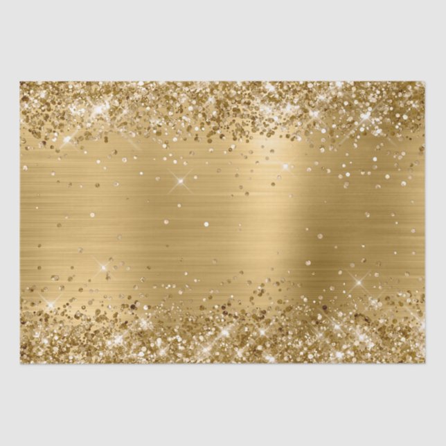 Glittery Gold Ombre Foil Tissue Paper (Front)