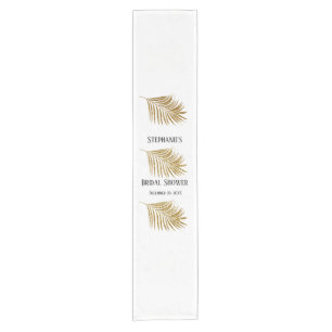 Glittery Gold Palm Tree Leaf Bridal Shower Wedding Short Table Runner