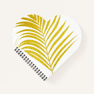 Glittery Golden Palm Tree Tropical Gift Favor Cute Notebook