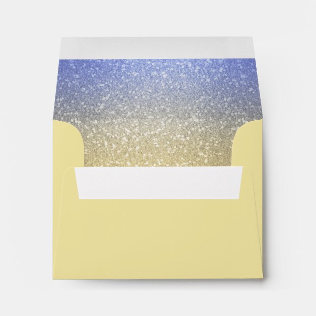 Glittery Gradient Blue RSVP Envelope (Back (Bottom))
