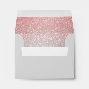 Glittery Gradient Coral RSVP Envelope