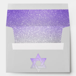 Glittery Gradient Purple Invitation Envelope