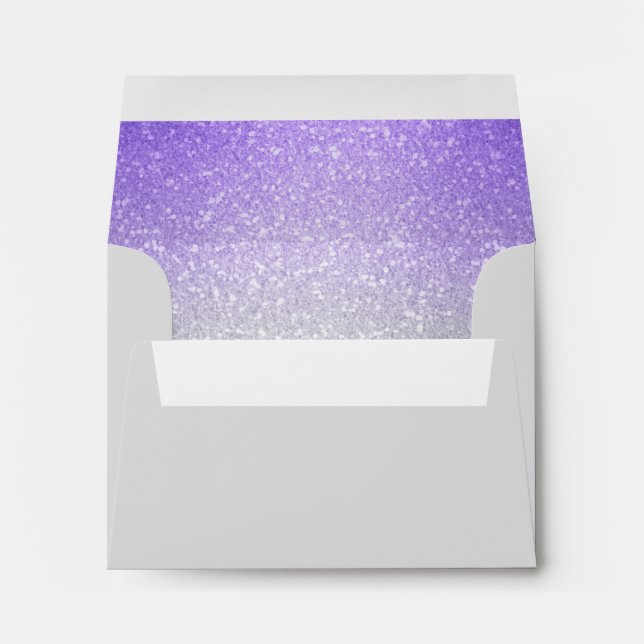Glittery Gradient Purple RSVP Envelope (Back (Bottom))