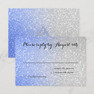 Glittery Gradient RSVP Blue Card