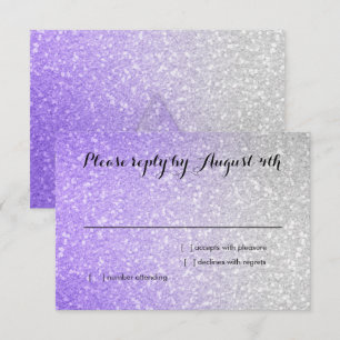 Glittery Gradient RSVP Purple Card