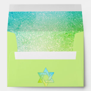 Glittery Gradient Turquouse Lime Envelope