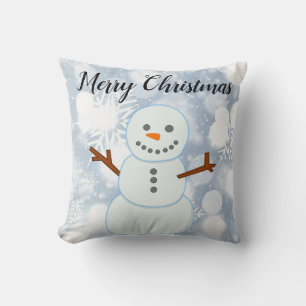  Glittery Gray Background With Snowflakes and Snow Cushion