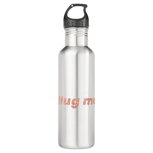Glittery hug me typography design element 710 ml water bottle (Front)