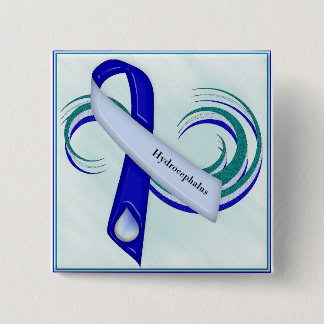 Glittery Hydrocephalus Ribbon Button
