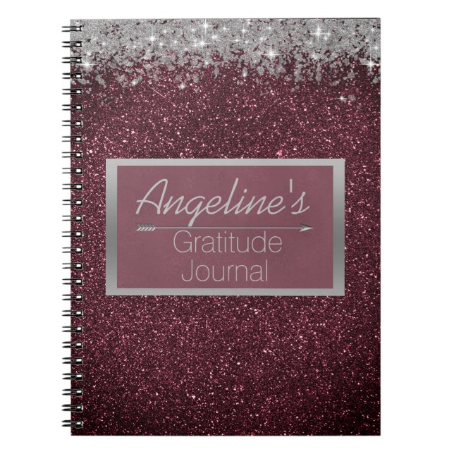 Glittery Lavender Silver Gratitude Journal (Front)
