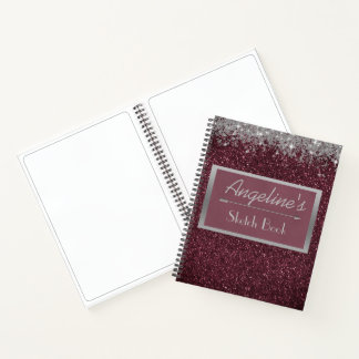 Glittery Lavender Silver Sketch Book