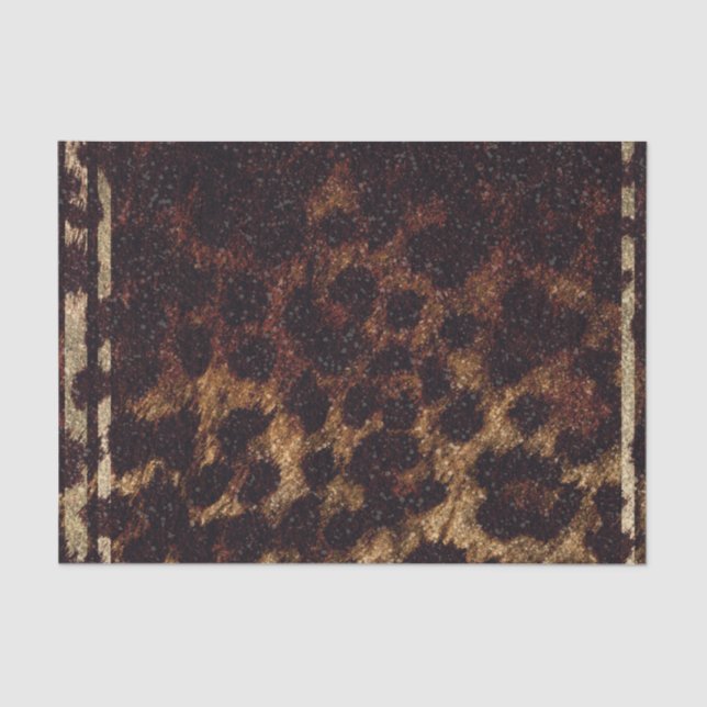 Glittery Leopard Cheetah Animal Print Wild Exotic Tissue Paper (Front)