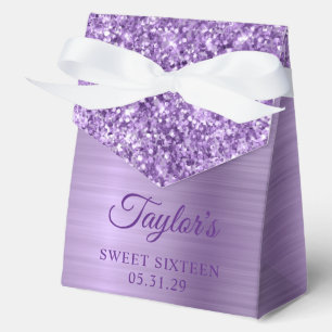 Glittery Light Purple Glam Sweet Sixteen Favour Box