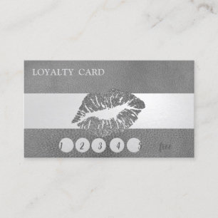 Glittery Lip Loyalty Card,Leather Look Card