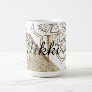 Glittery Lotus Leopard Monogram Personalised    Magic Mug