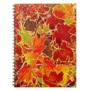 Glittery Maple Leaves in the Fall/Autumn Notebook