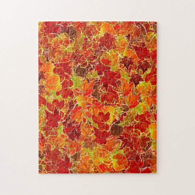 Glittery Maple Leaves Jigsaw Puzzle (Vertical)