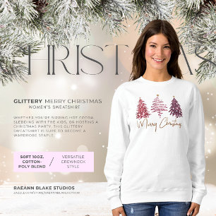 Glittery Merry Christmas Basic Sweatshirt